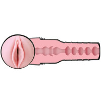Мастурбатор вагіну в колбі Fleshlight Pink Lady Mini-Lotus, з рельєфом, кібершкіра, бежевий