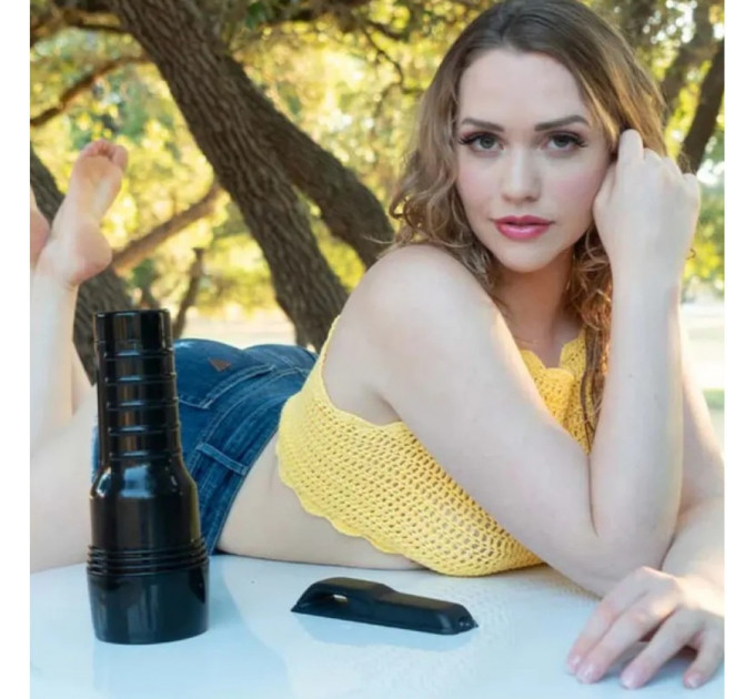 Мастурбатор вагина в колбе Fleshlight Pink Lady Mini-Lotus, с рельефом, киберкожа, бежевый