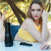 Мастурбатор вагина в колбе Fleshlight Pink Lady Mini-Lotus, с рельефом, киберкожа, бежевый
