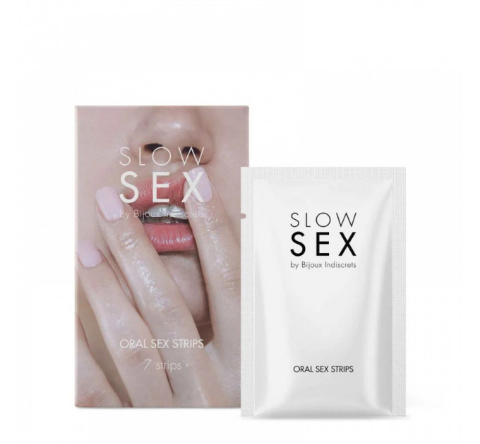 Мятные полоски для орального секса Bijoux Indiscrets Oral sex strips - SLOW SEX, 7 шт