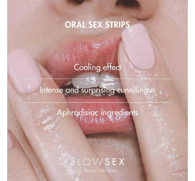 Мятные полоски для орального секса Bijoux Indiscrets Oral sex strips - SLOW SEX, 7 шт