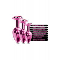 Набор анальных пробок Global Novelties NIXIE METAL BUTT PLUG TRAINER SET, PINK METALLIC