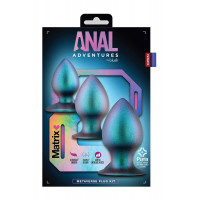 Набор анальных пробок разного размера Anal Adventure Blush, силиконовые, Ультрамарин