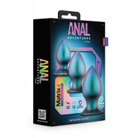 Набор анальных пробок разного размера Anal Adventure Blush, силиконовые, Ультрамарин