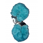 Наручники DS Fetish Plush handcuffs, металл с мехом, голубой