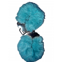 Наручники DS Fetish Plush handcuffs, металл с мехом, голубой
