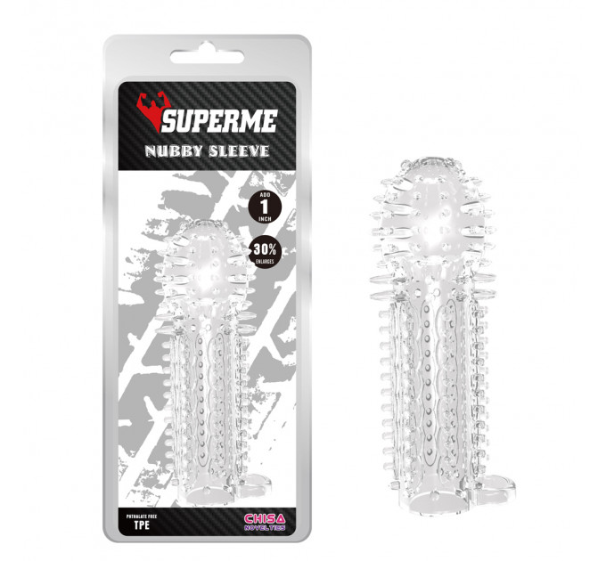 Насадка на член із вусиками Chisa SuperMe Nubby Sleeve, прозора