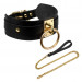 Ошейник с поводком черный Kinky Diva Collar Me с золотистой фурнитурой