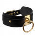 Ошейник с поводком черный Kinky Diva Collar Me с золотистой фурнитурой