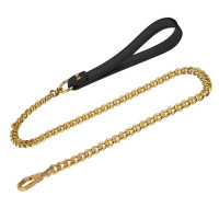 Нашийник з повідцем чорний Kinky Diva Collar Me із золотистою фурнітурою