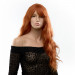 Парик длинный волнистый с челкой Fetish Hair рыжий, 60 см
