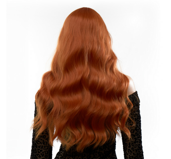 Парик длинный волнистый с челкой Fetish Hair рыжий, 60 см