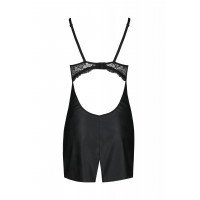 Пеньюар из экокожи LOONA CHEMISE black S/M - Passion