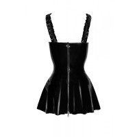 Платье из винила на молнии Noir Handmade F248 с бретелями-рюшами, черное, L