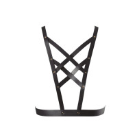 Портупея з перехресним плетивом на грудях MAZE Bijoux Indiscrets чорна, OS