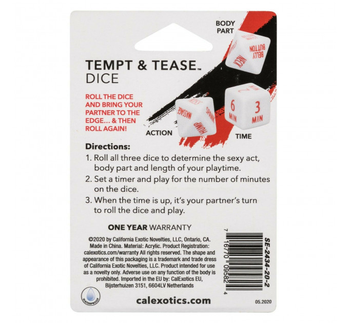 Секс гра кубики Cal Exotics Tempt & Tease Dice Tempt & Tease Dice