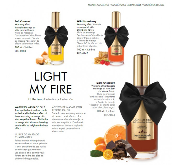 Согревающее массажное масло Bijoux LIGHT MY FIRE земляника и мёд