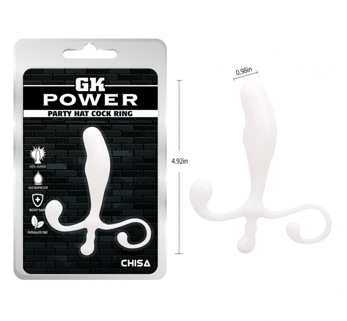 Стимулятор простати Chisa GK Power Party з анатомічним рельєфом, білий