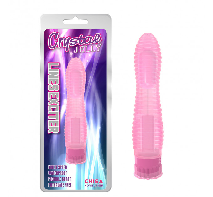Вибратор рельефный на батарейках Chisa Crystal Jellie, розовый