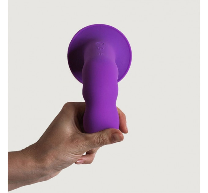 Вібратор рельєфний Adrien Lastic Hitsens 3 на присосці, фіолетовий
