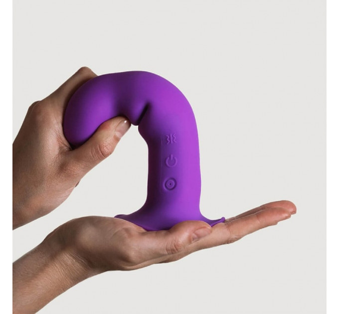 Вібратор рельєфний Adrien Lastic Hitsens 3 на присосці, фіолетовий