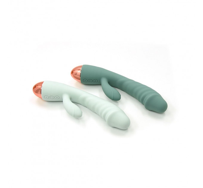 Вибратор рельефный с клиторальным отростком Sweet Em Velvet Lure. бирюзовый, 20.5 х 4 см