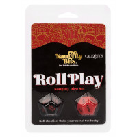 Гральні секс-кубики для пари CalExotic Roll Play-Naughty Dice Set, червоно-чорні