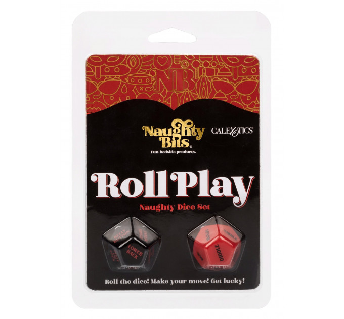 Игральные секс-кубики для пары CalExotic Roll Play-Naughty Dice Set, красно-черные