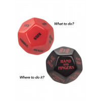 Гральні секс-кубики для пари CalExotic Roll Play-Naughty Dice Set, червоно-чорні