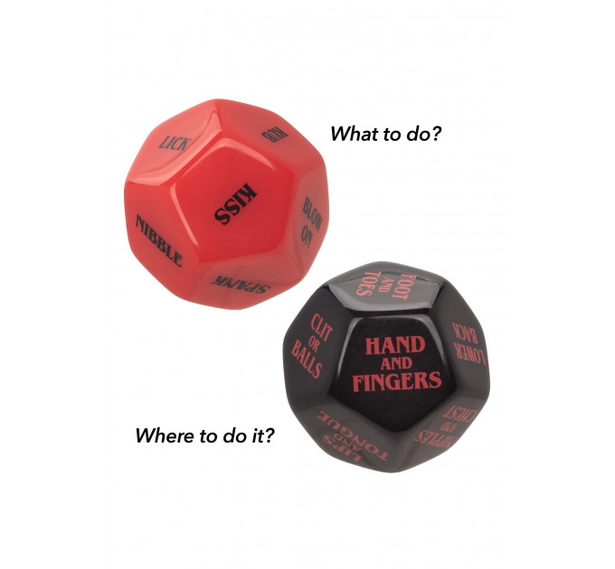 Игральные секс-кубики для пары CalExotic Roll Play-Naughty Dice Set, красно-черные
