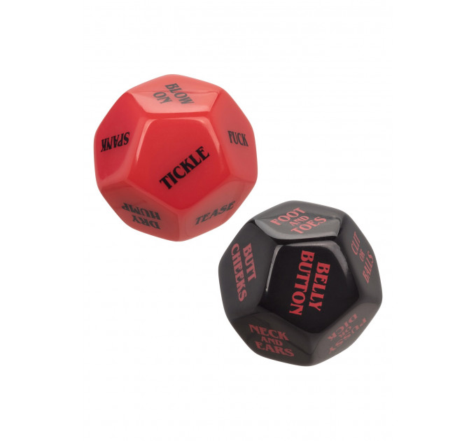 Игральные секс-кубики для пары CalExotic Roll Play-Naughty Dice Set, красно-черные