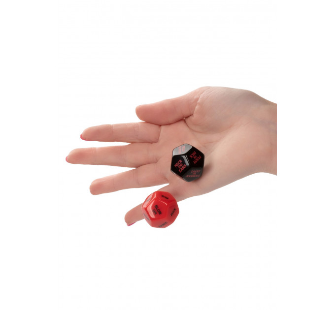 Игральные секс-кубики для пары CalExotic Roll Play-Naughty Dice Set, красно-черные
