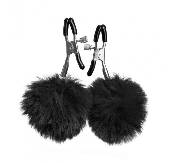 Зажимы на соски DS Fetish Nipple clamps metal poliester black