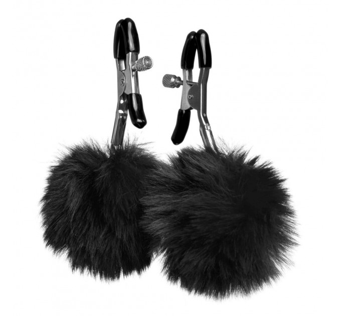 Зажимы на соски DS Fetish Nipple clamps metal poliester black